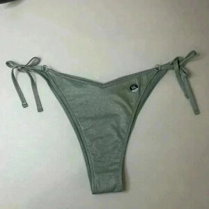 Hollister Ruched Shimmer Side Tie V-cut Bottoms XXL NWT